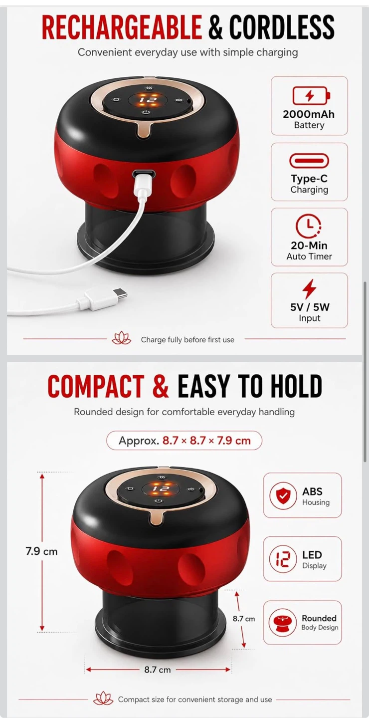 Smart Cupping Massager with 3 Interchangeable Cups - photo 3