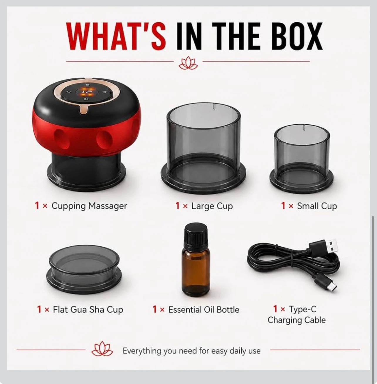 Smart Cupping Massager with 3 Interchangeable Cups - photo 5