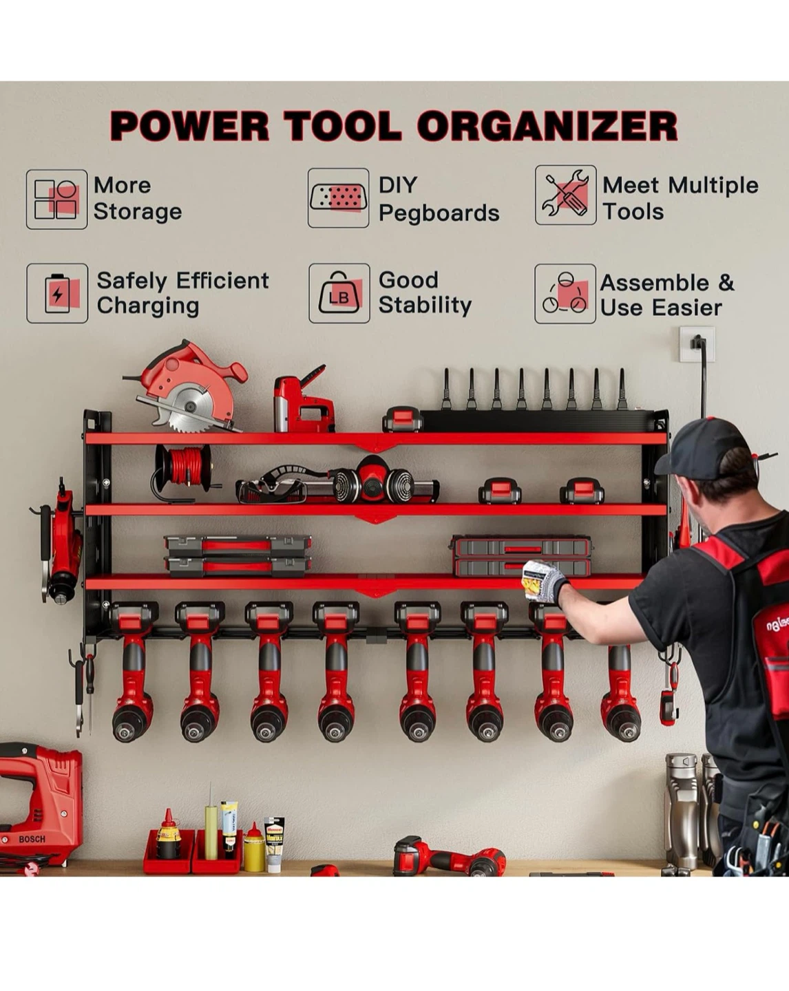 Wall-Mounted Power Tool Organizer Rack - photo 2