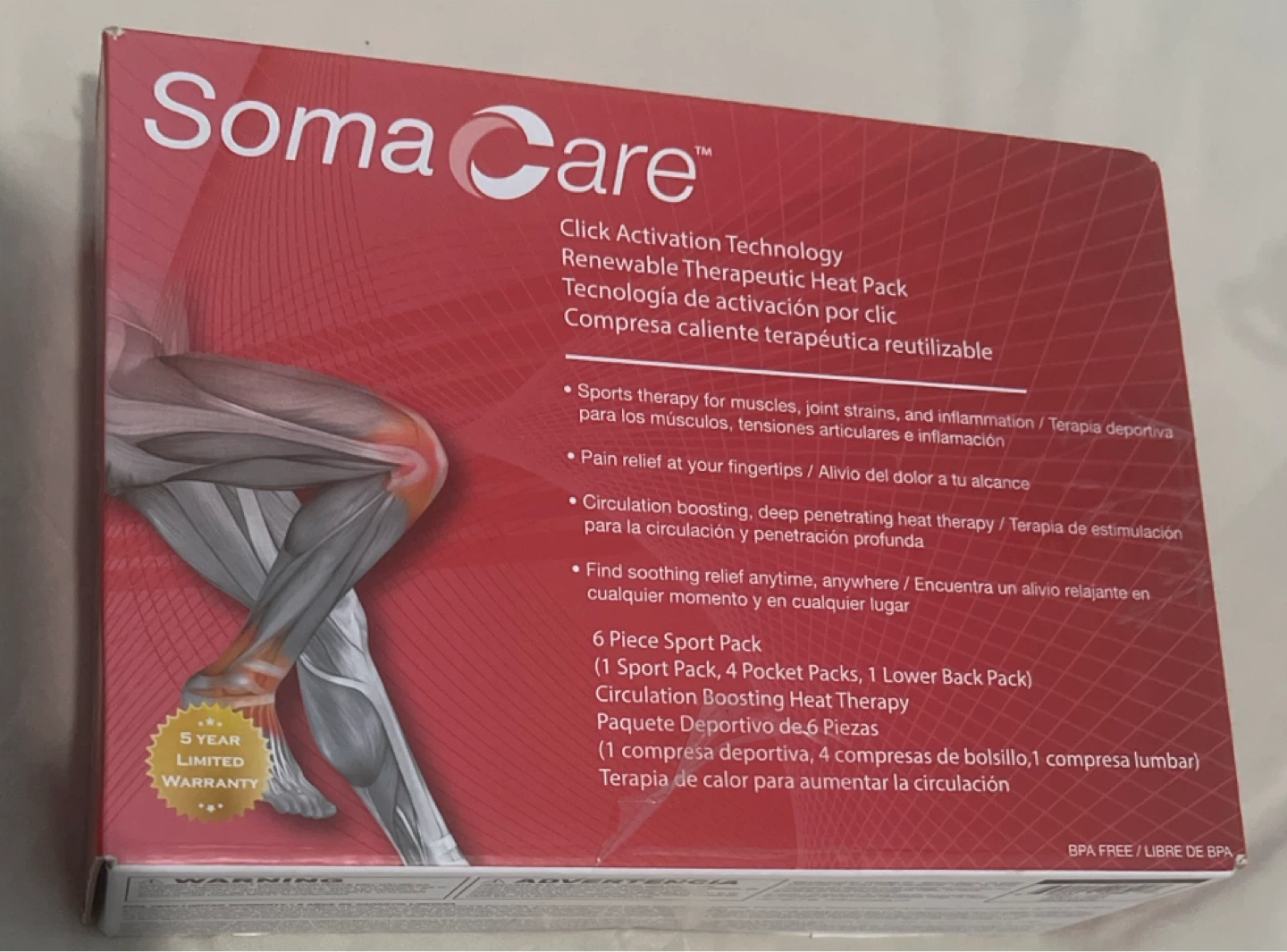 Soma Care 6-Piece Renewable Therapeutic Heat Pack Set