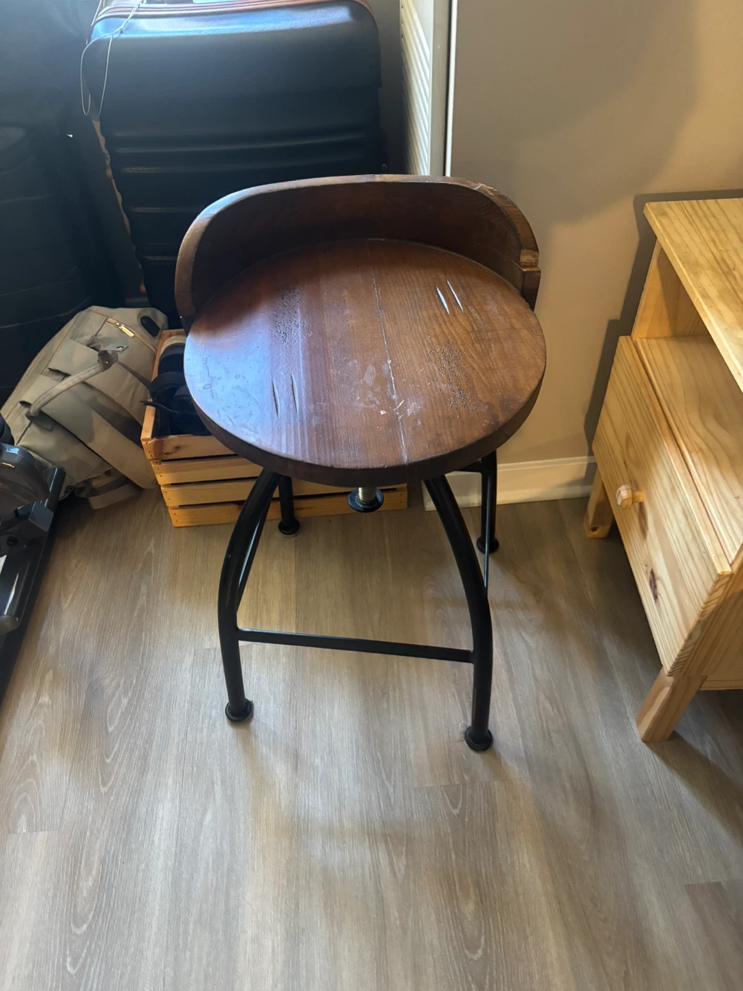4 matching wooden / metal bar stools - photo 2