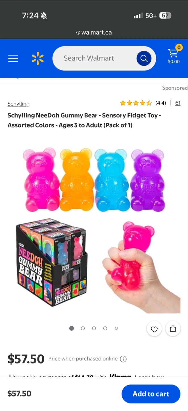 Brand New Authentic NeeDoh Gummy Bear Squishies Fidget Toys