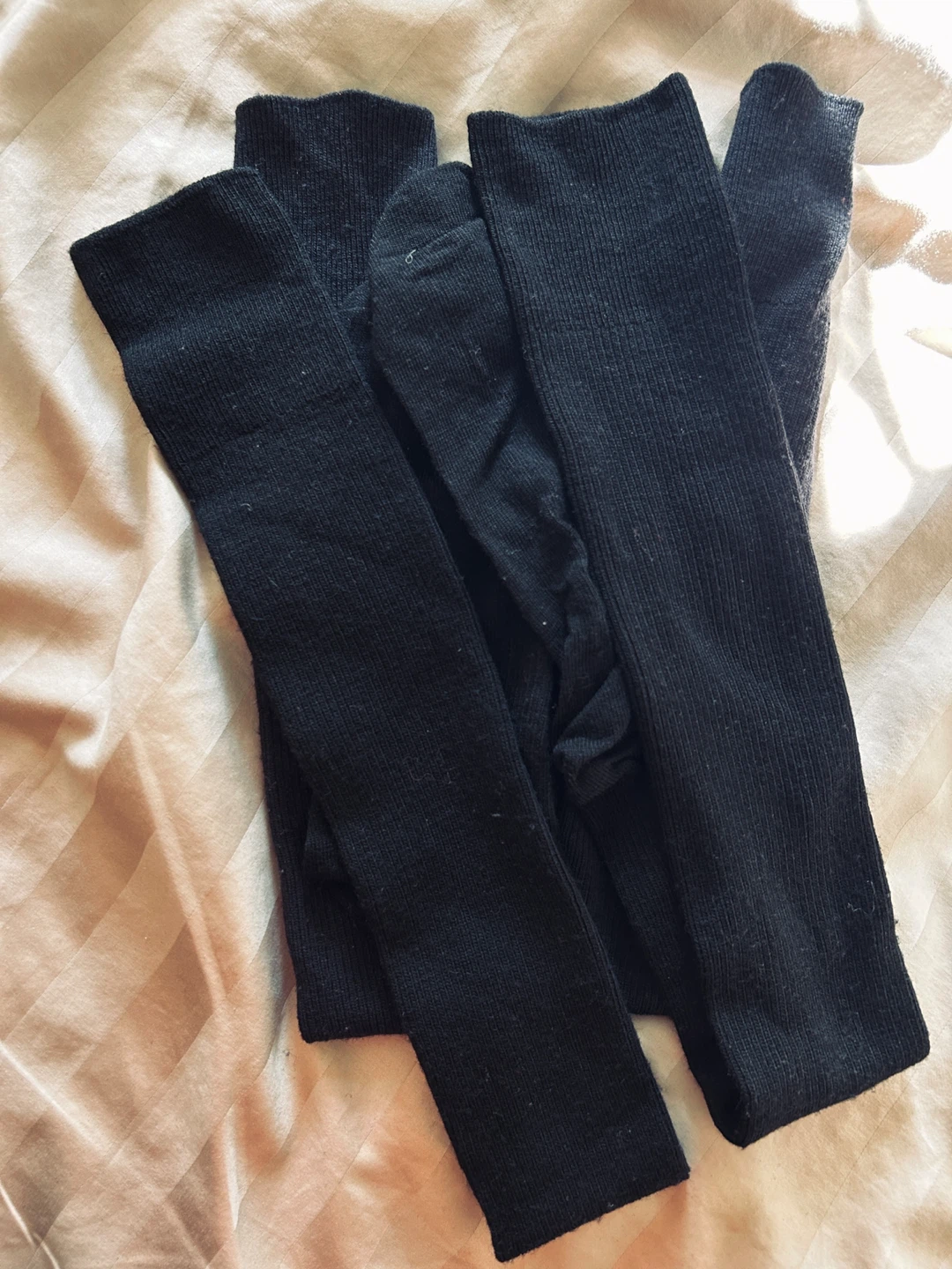 NEW WOOL 2 pairs Black Knee High (compression?) Socks
