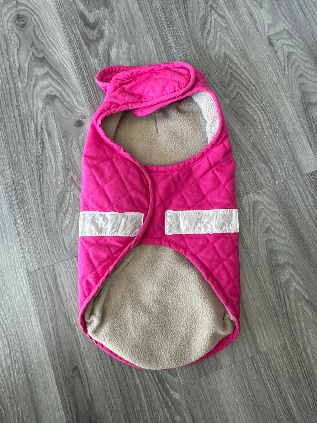 Pink Dog Coat Quilted with Reflective Stripe - photo 2