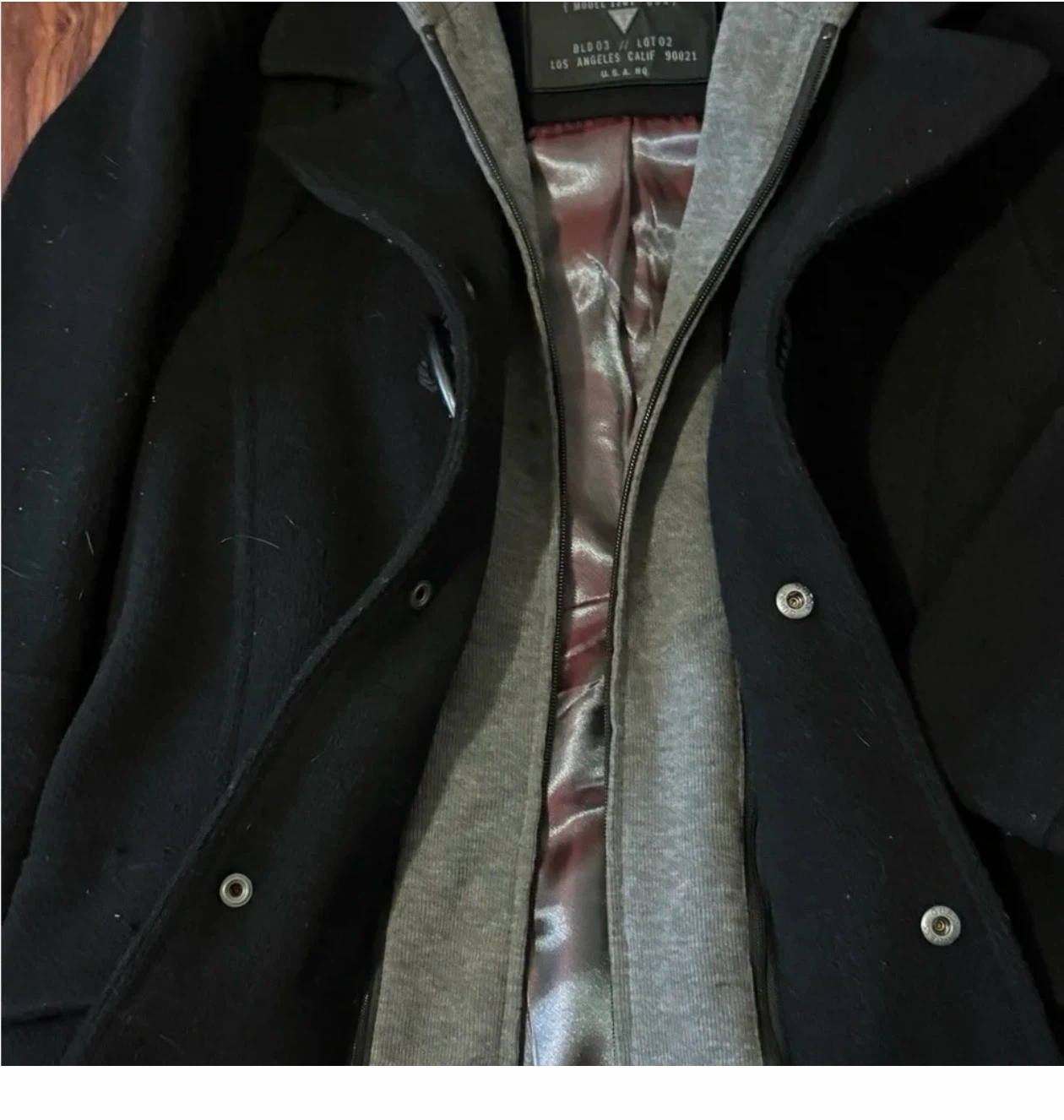 Men's Guess Hooded Pea Coat Size M - photo 3
