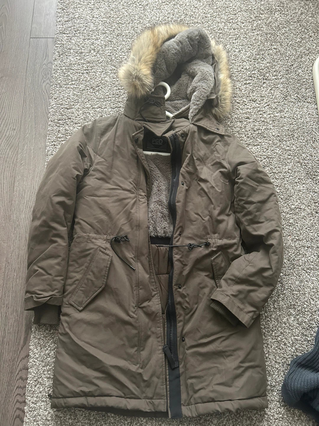 Plenty PGD Faux Fur Lined Parka Olive Green