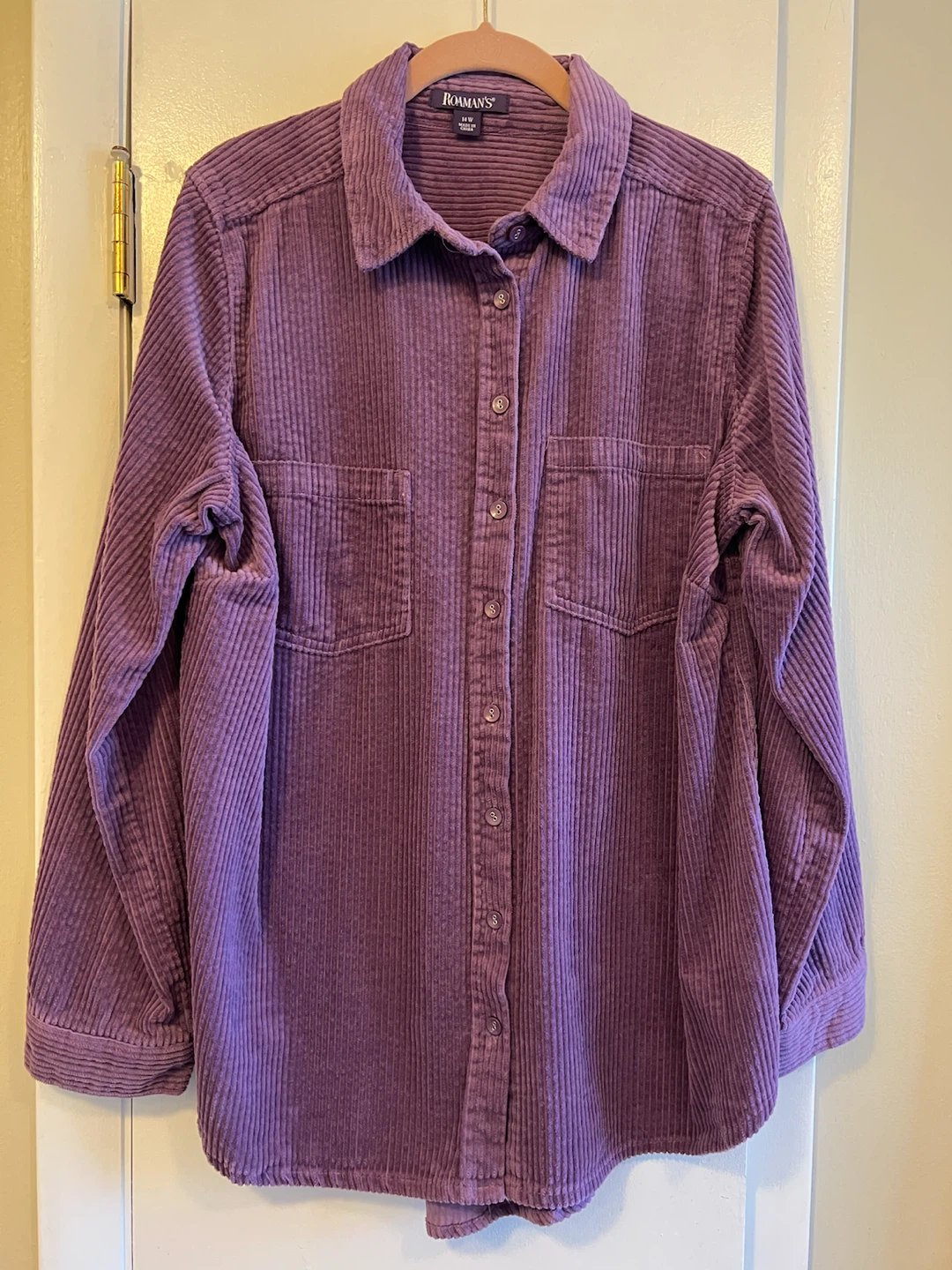 Dusty Purple Corduroy Button-Down Shirt