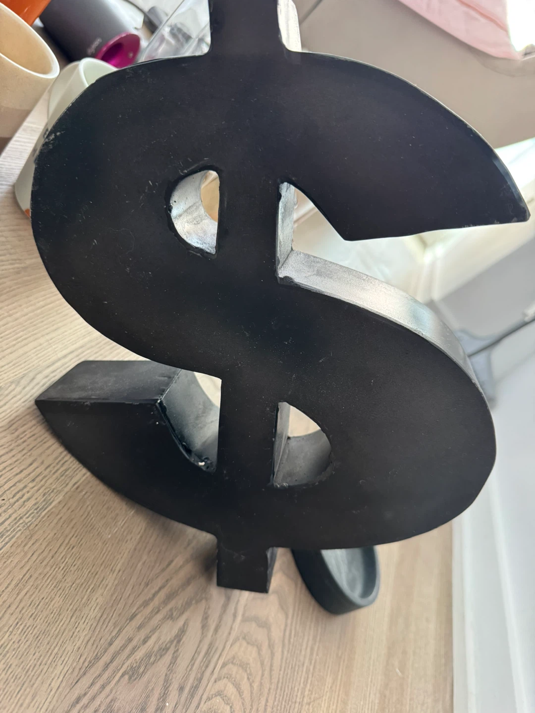 European made Black Metal Dollar Sign Decor Stand