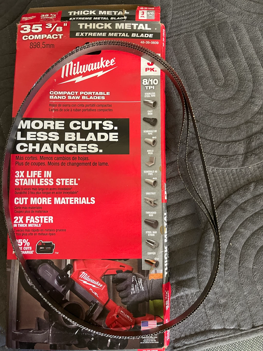 Milwaukee 35-3/8" Compact Portable Band Saw Blades - 3 Pack - photo 4