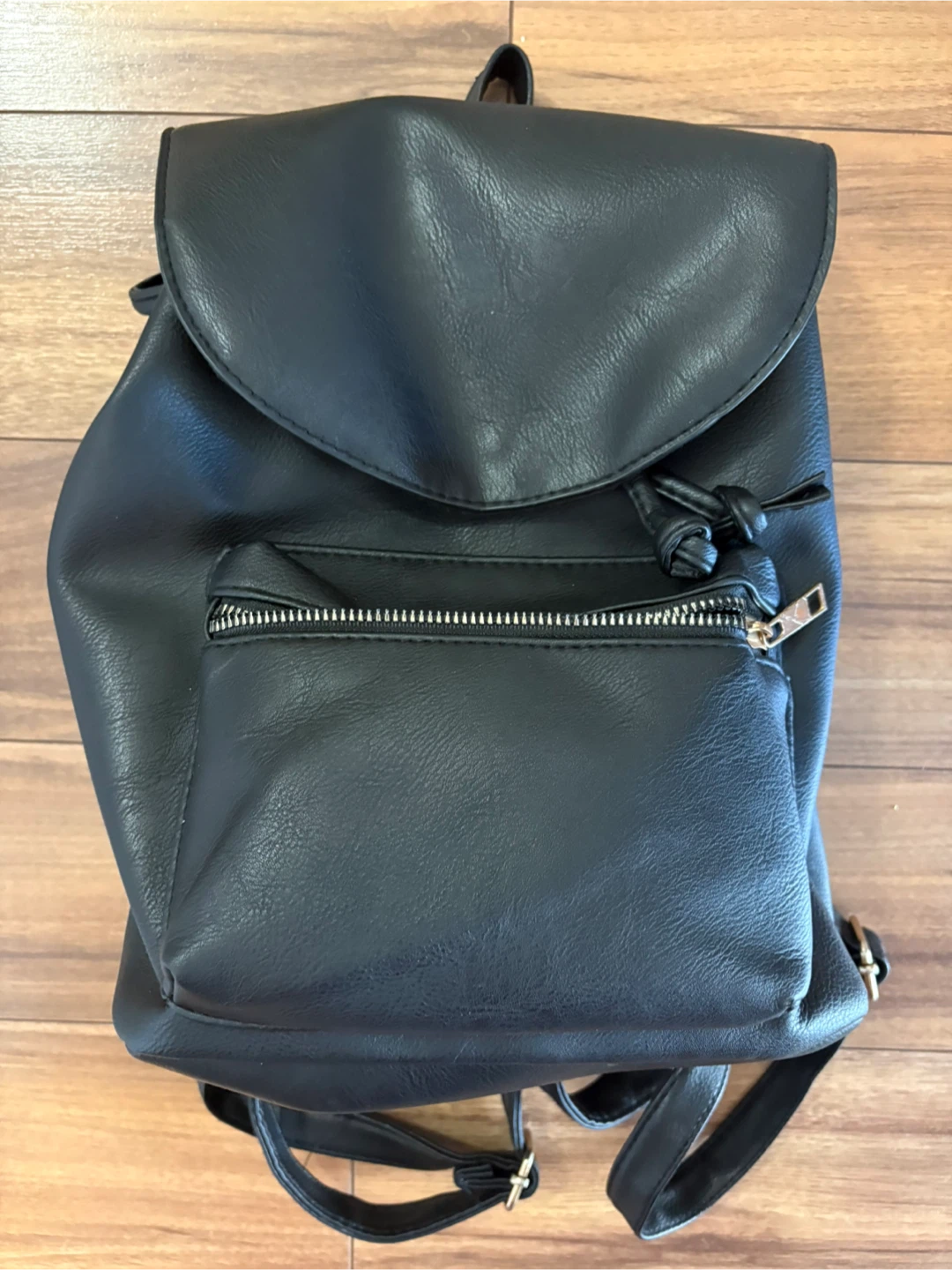 Ardene Black Faux Leather Backpack