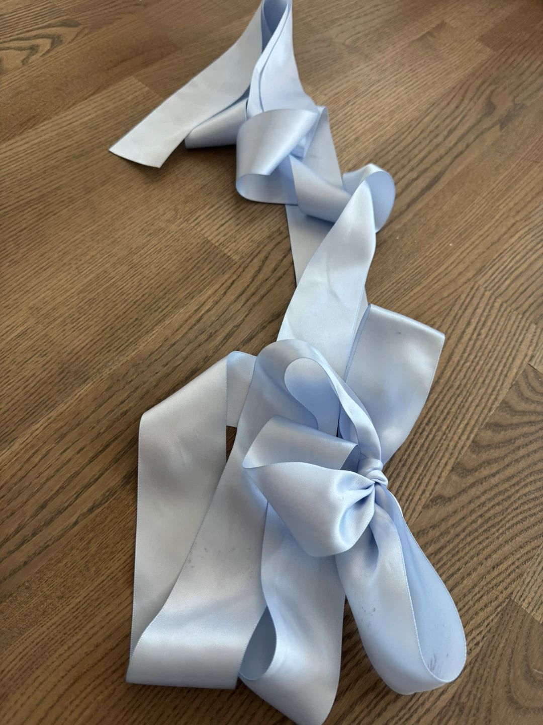Light Blue Satin Ribbon Bow Hair Clip - photo 2