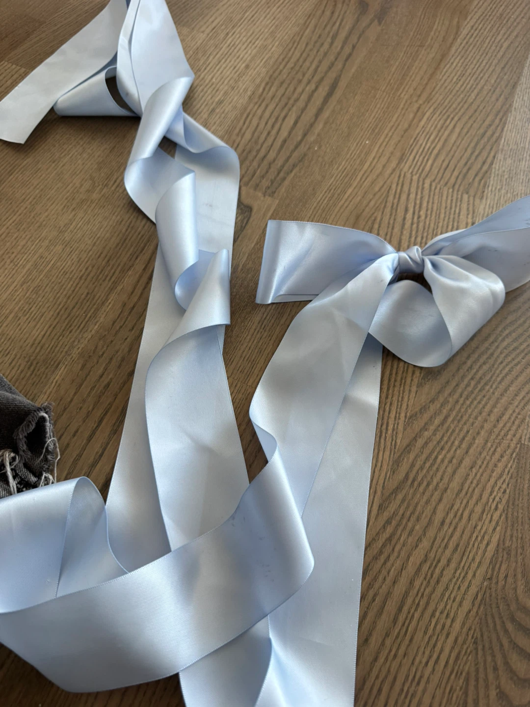 Light Blue Satin Ribbon Bow Hair Clip - photo 3