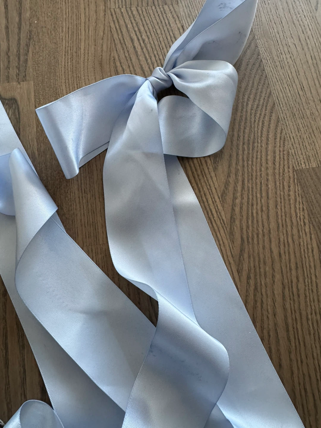 Light Blue Satin Ribbon Bow Hair Clip