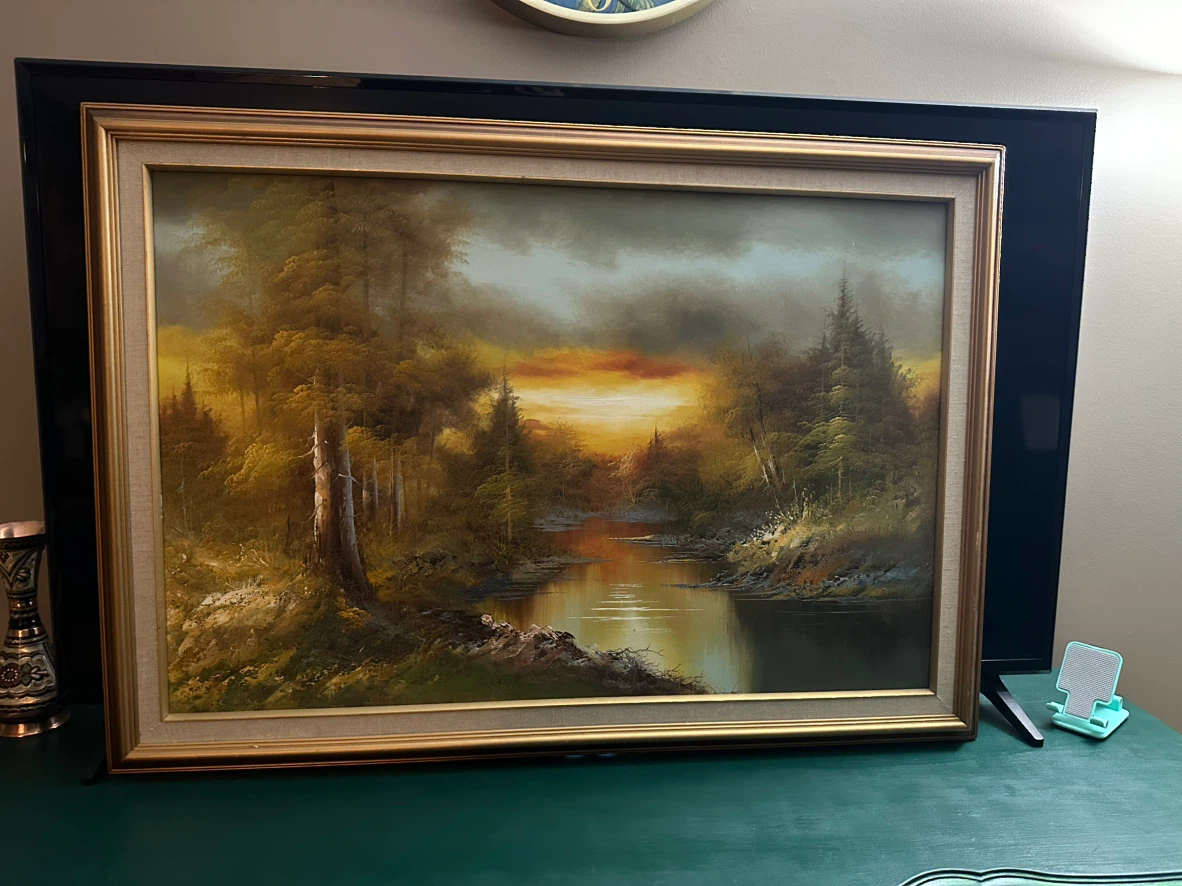Large Framed Landscape Painting - photo 5