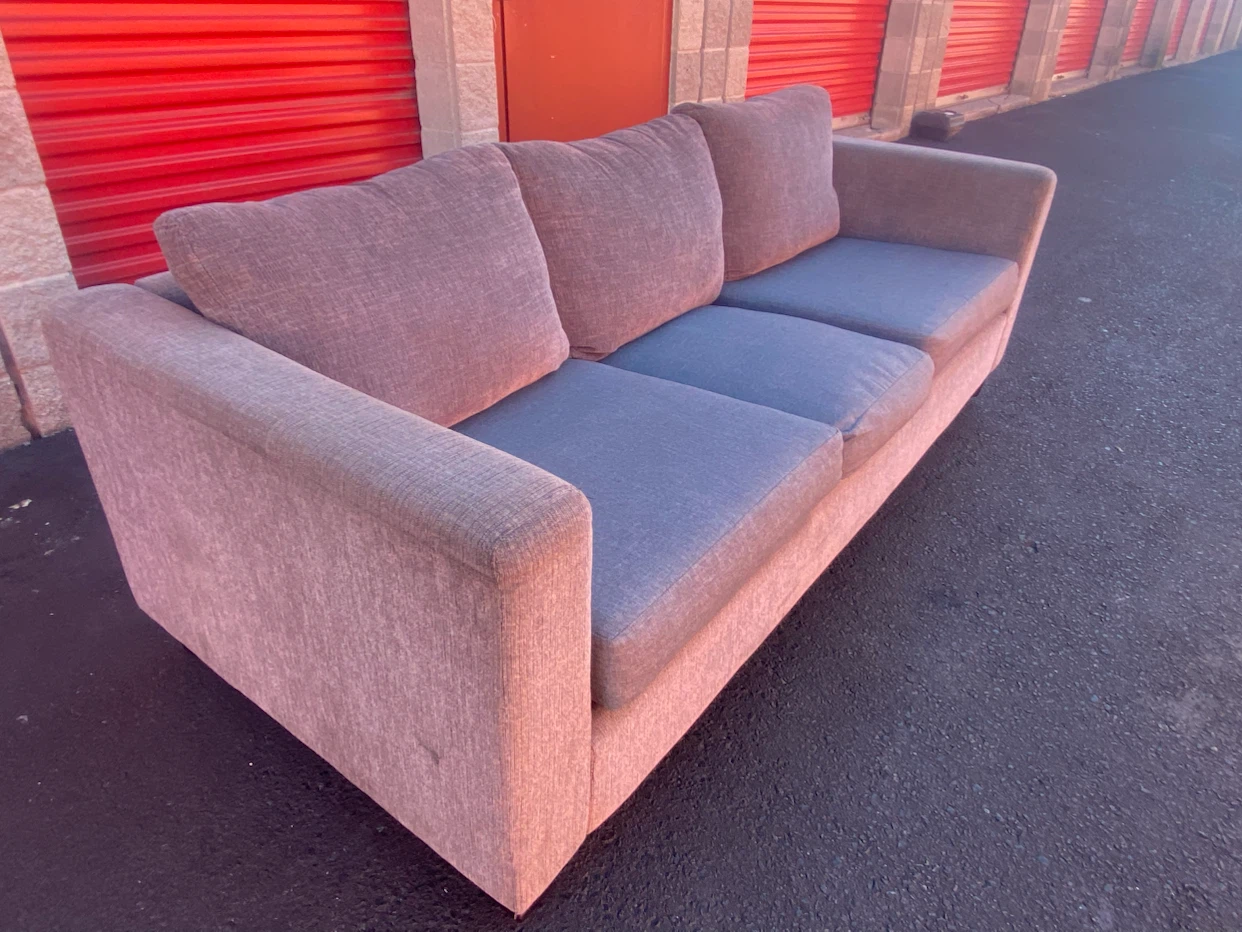 Three-Seater Grey Fabric Sofa