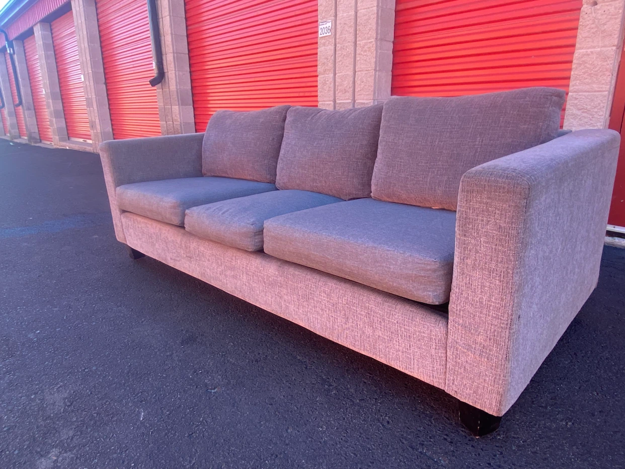 Three-Seater Grey Fabric Sofa - photo 3