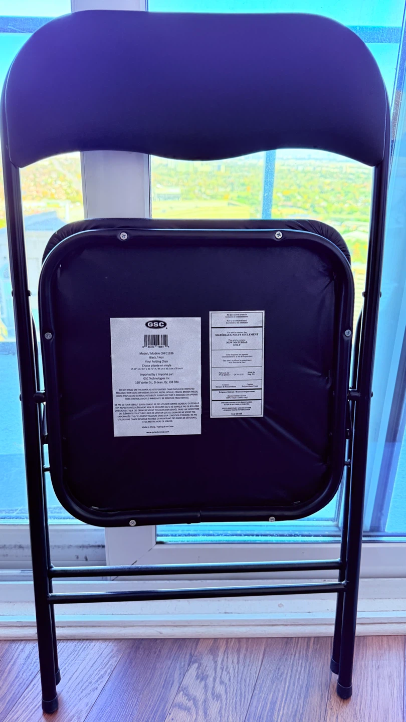 GSC Vinyl Folding Chairs - $10 each or $25 for 3 chairs - photo 5
