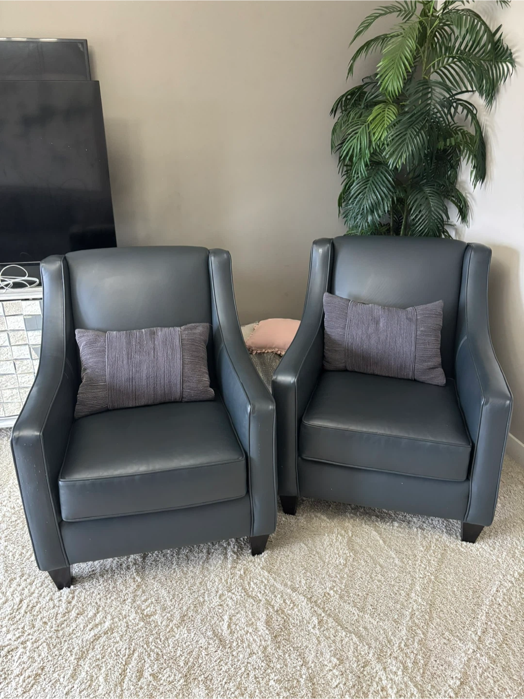 Custom Dark Grey Armchairs