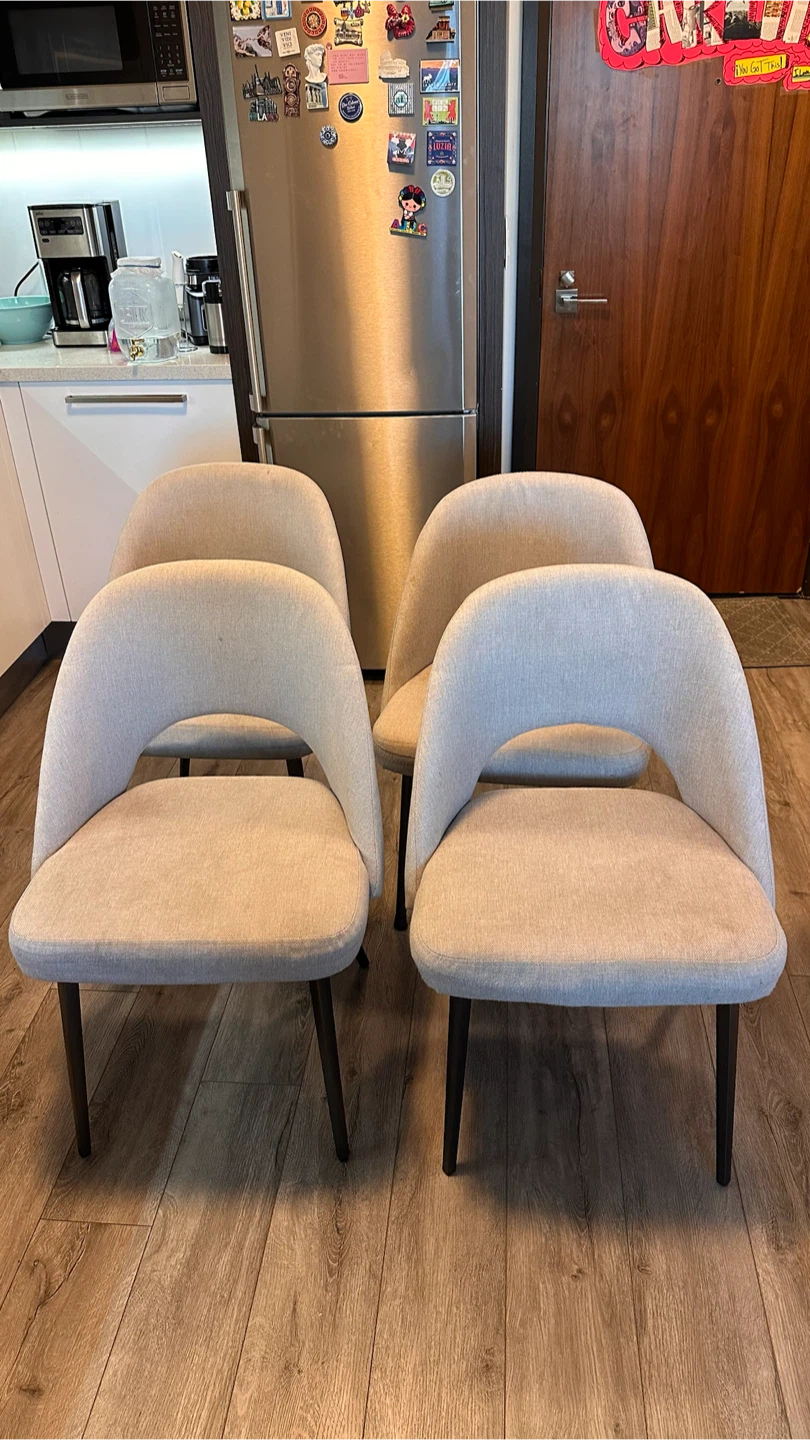 Set of 4 Modern Upholstered Dining Chairs