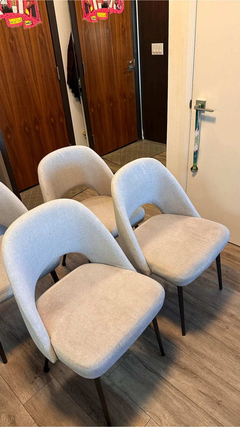 Set of 4 Modern Upholstered Dining Chairs - photo 2