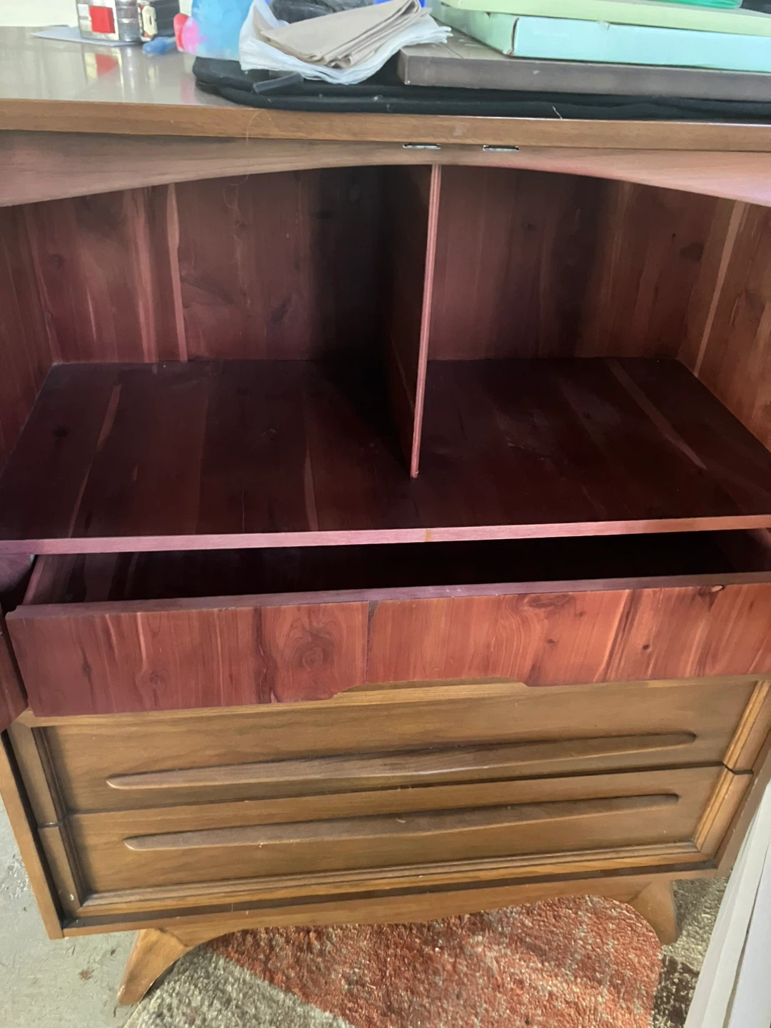 Mid-Century Solid Wood Dresser & Long Dresser with Mirror - photo 2