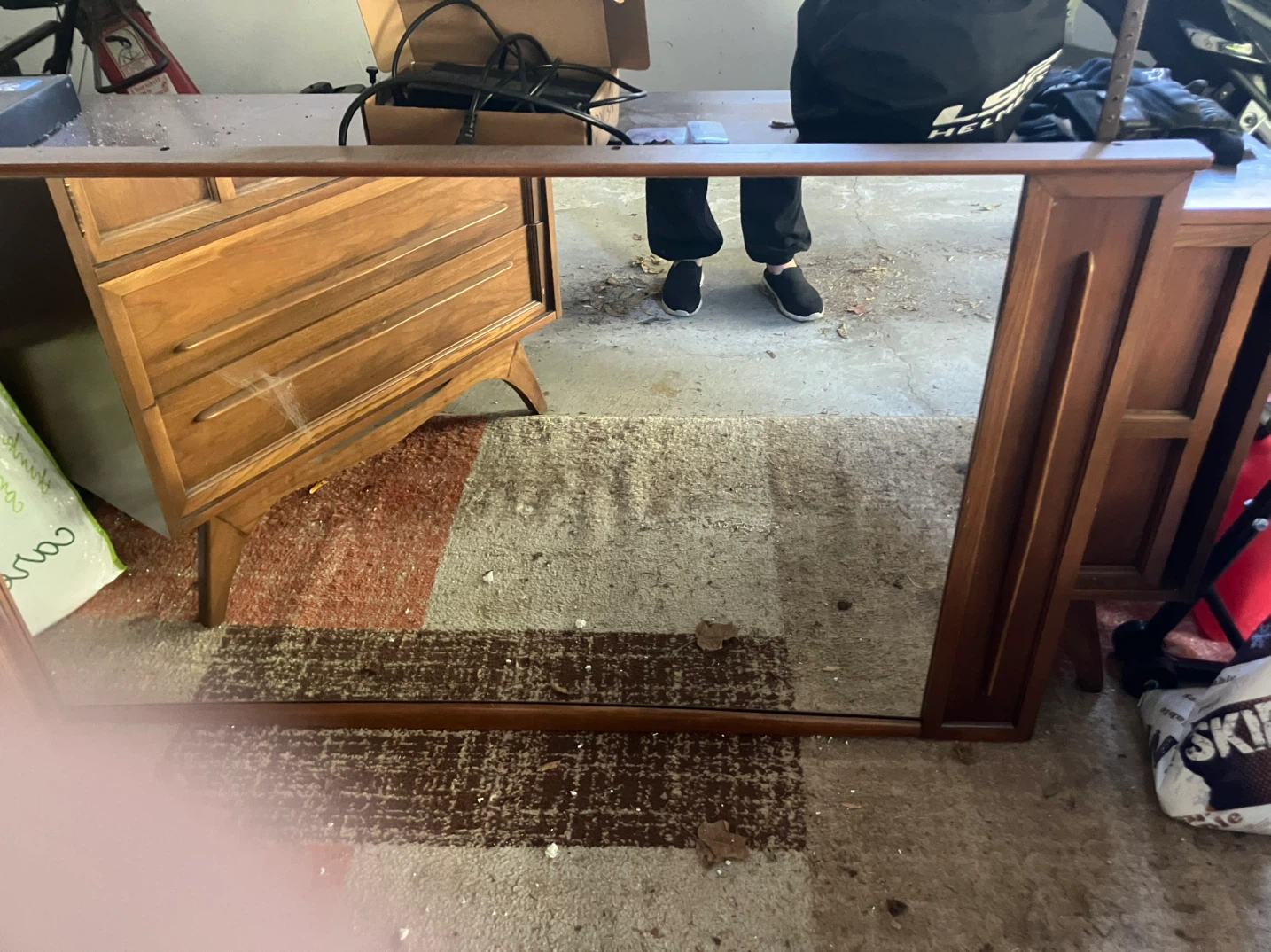 Mid-Century Solid Wood Dresser & Long Dresser with Mirror - photo 4
