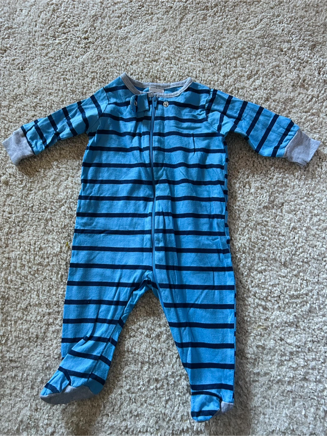 Onesies Brand Striped Footed Sleeper 0-3M