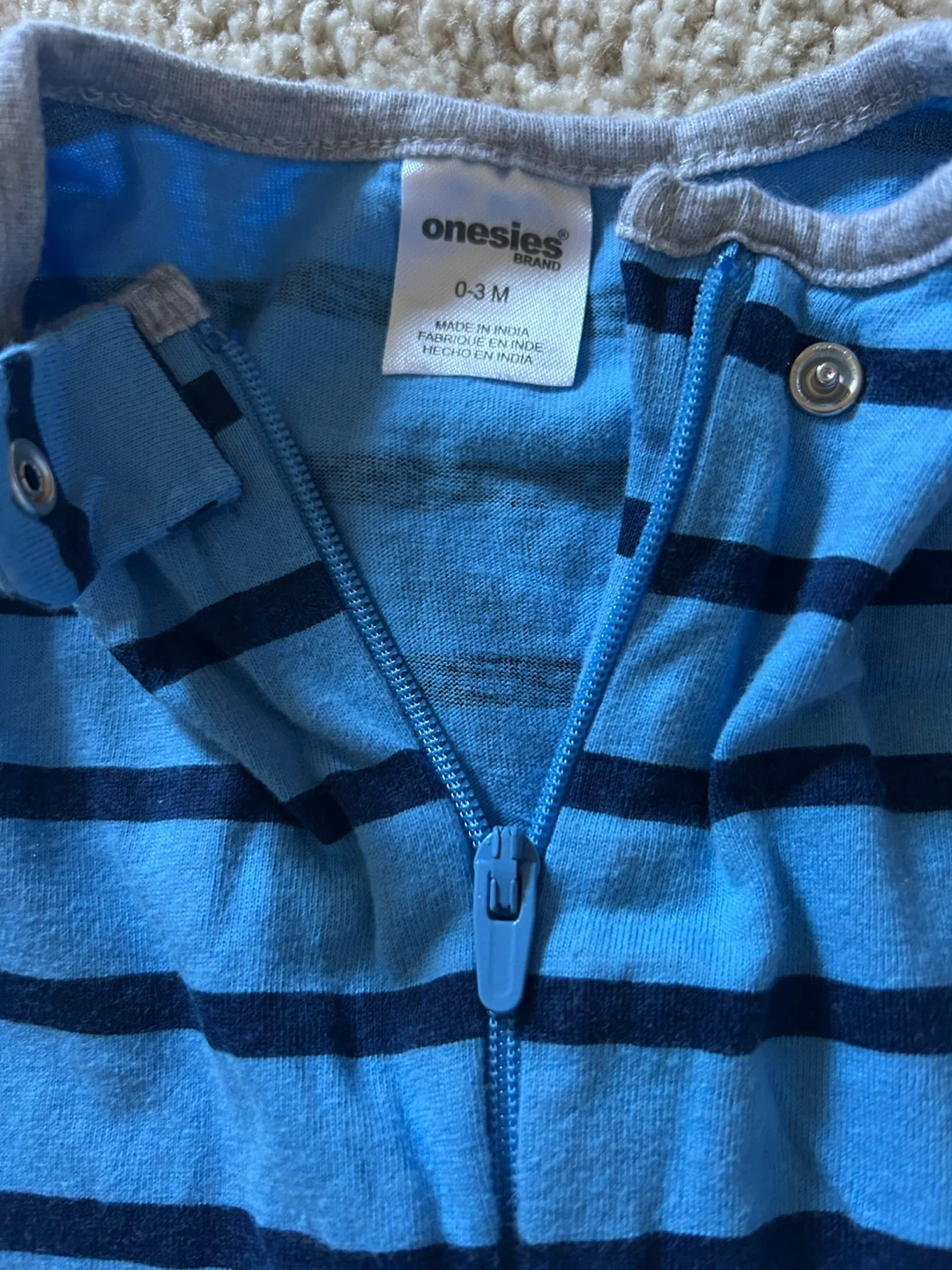 Onesies Brand Striped Footed Sleeper 0-3M - photo 2