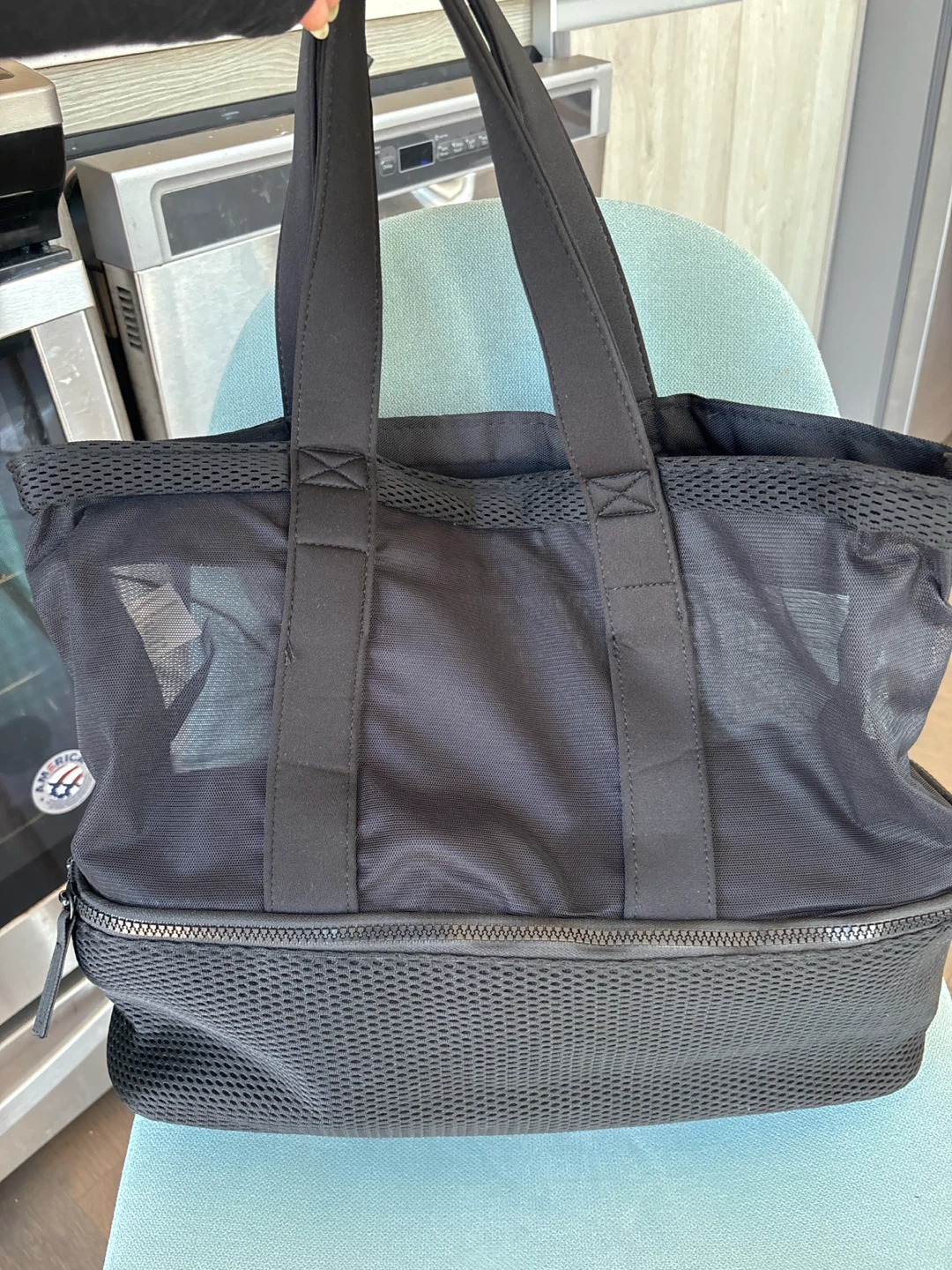 Black Mesh Tote/Cooler Bag