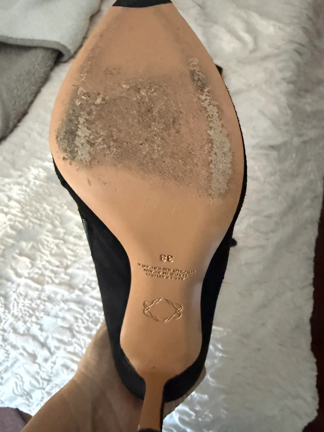Black Suede Heeled Boots Size 38 - photo 4