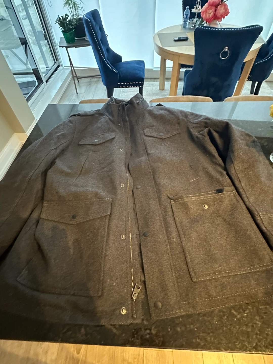 GUESS Men's Grey Wool Blend Jacket