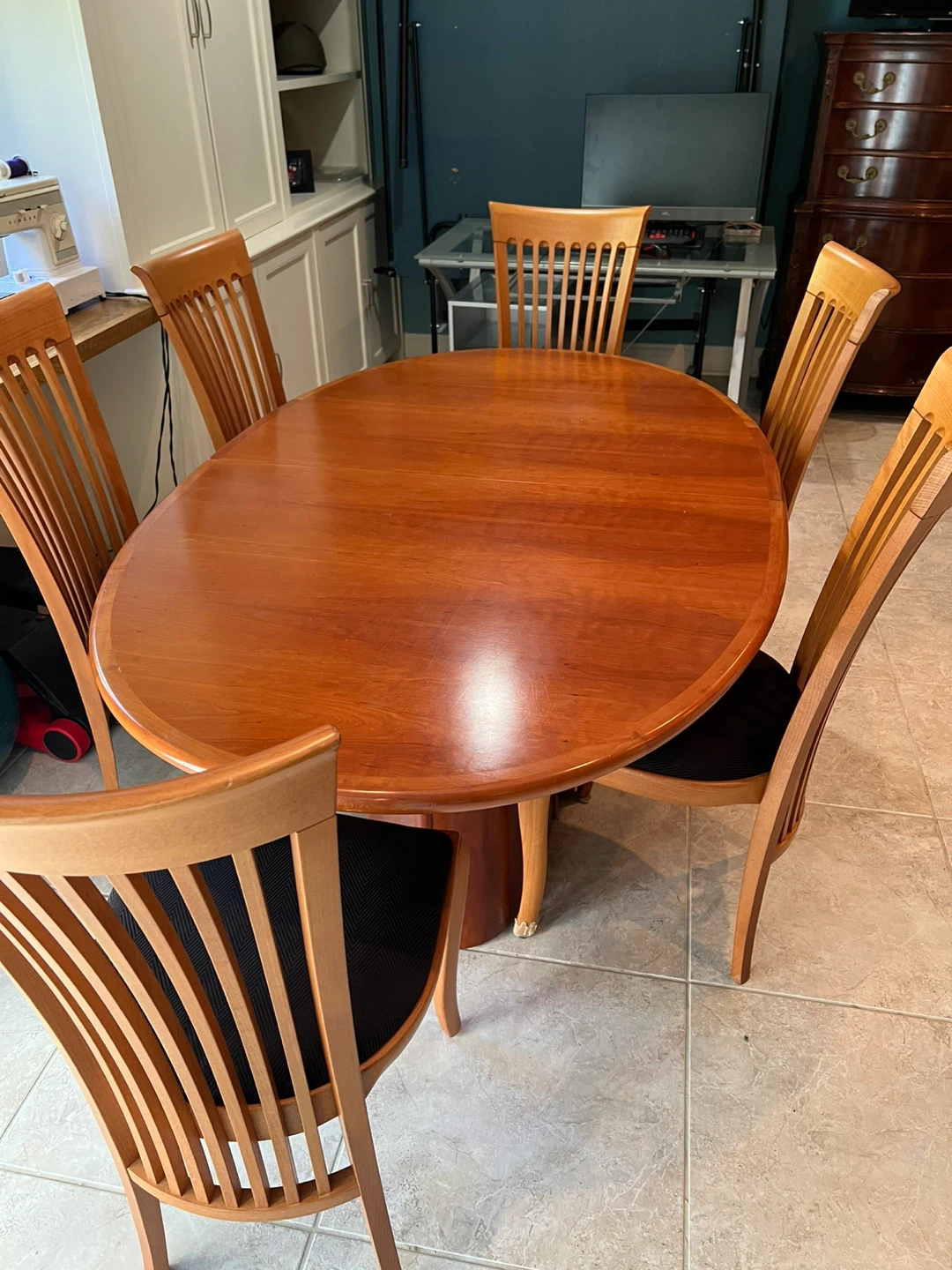 Wooden Dining Table and 6 Chairs Set - photo 2