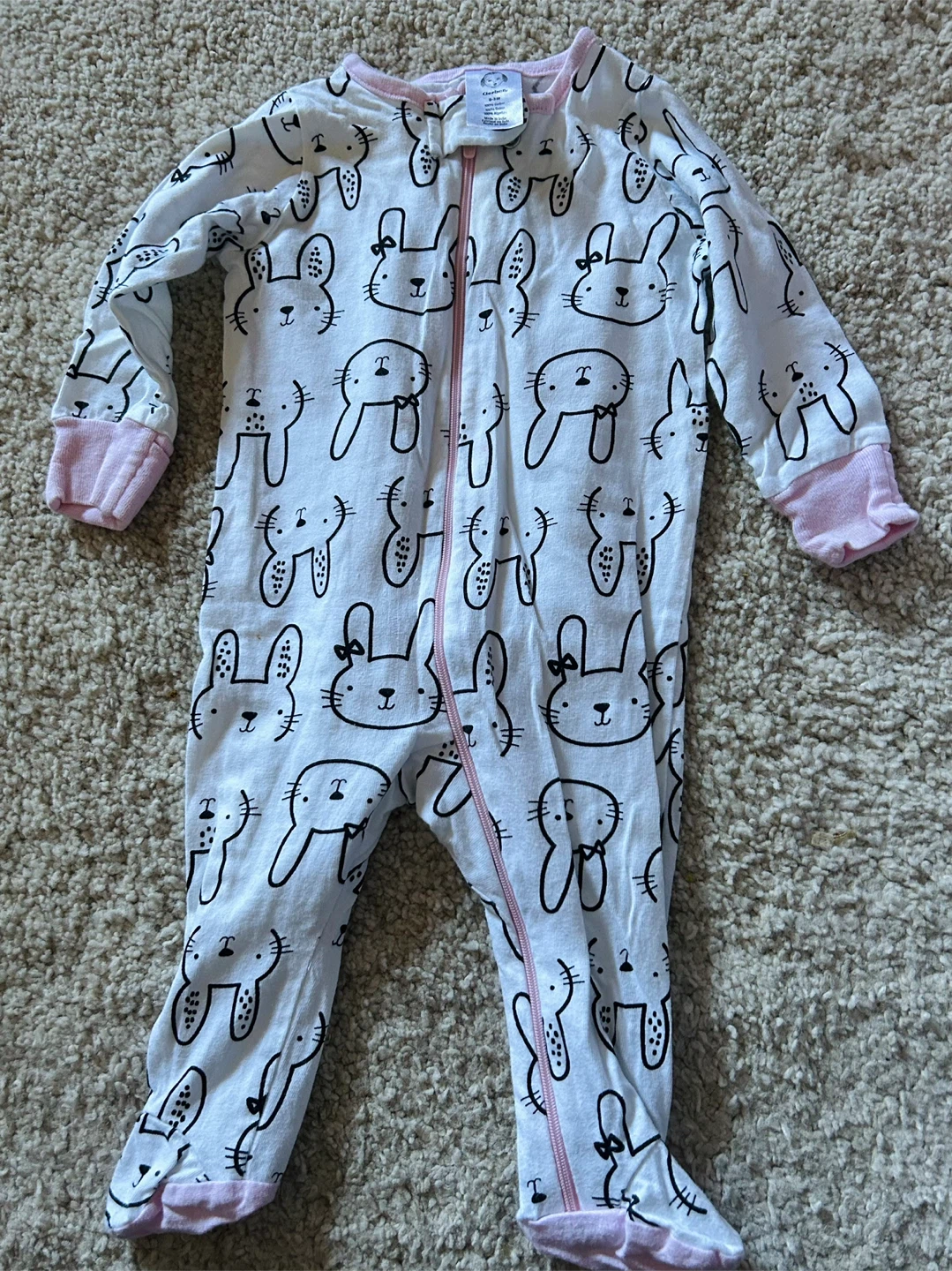 Gerber Bunny Print Footie Pajamas