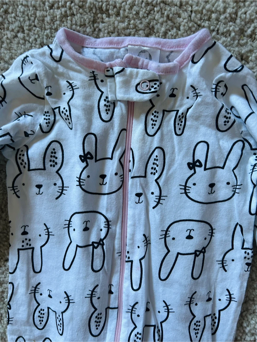 Gerber Bunny Print Footie Pajamas - photo 2