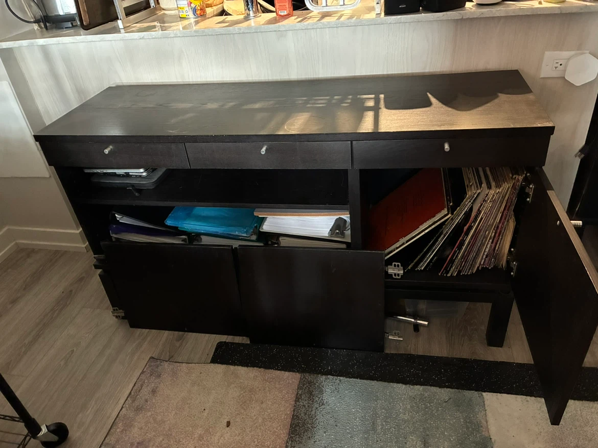 Dark Brown Wood Credenza / Media Console