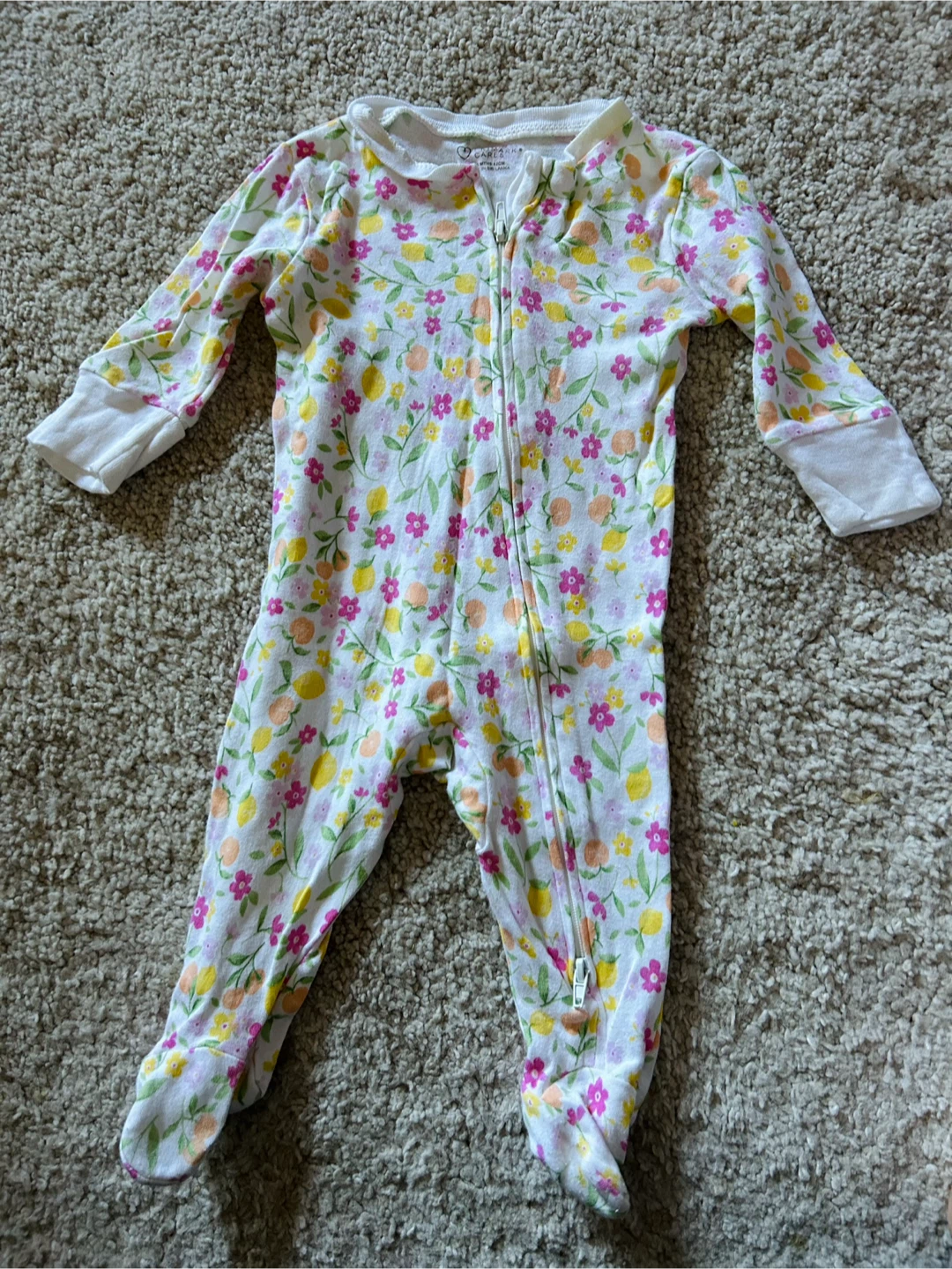 Primark Cares Baby Floral Zippered Sleepsuit