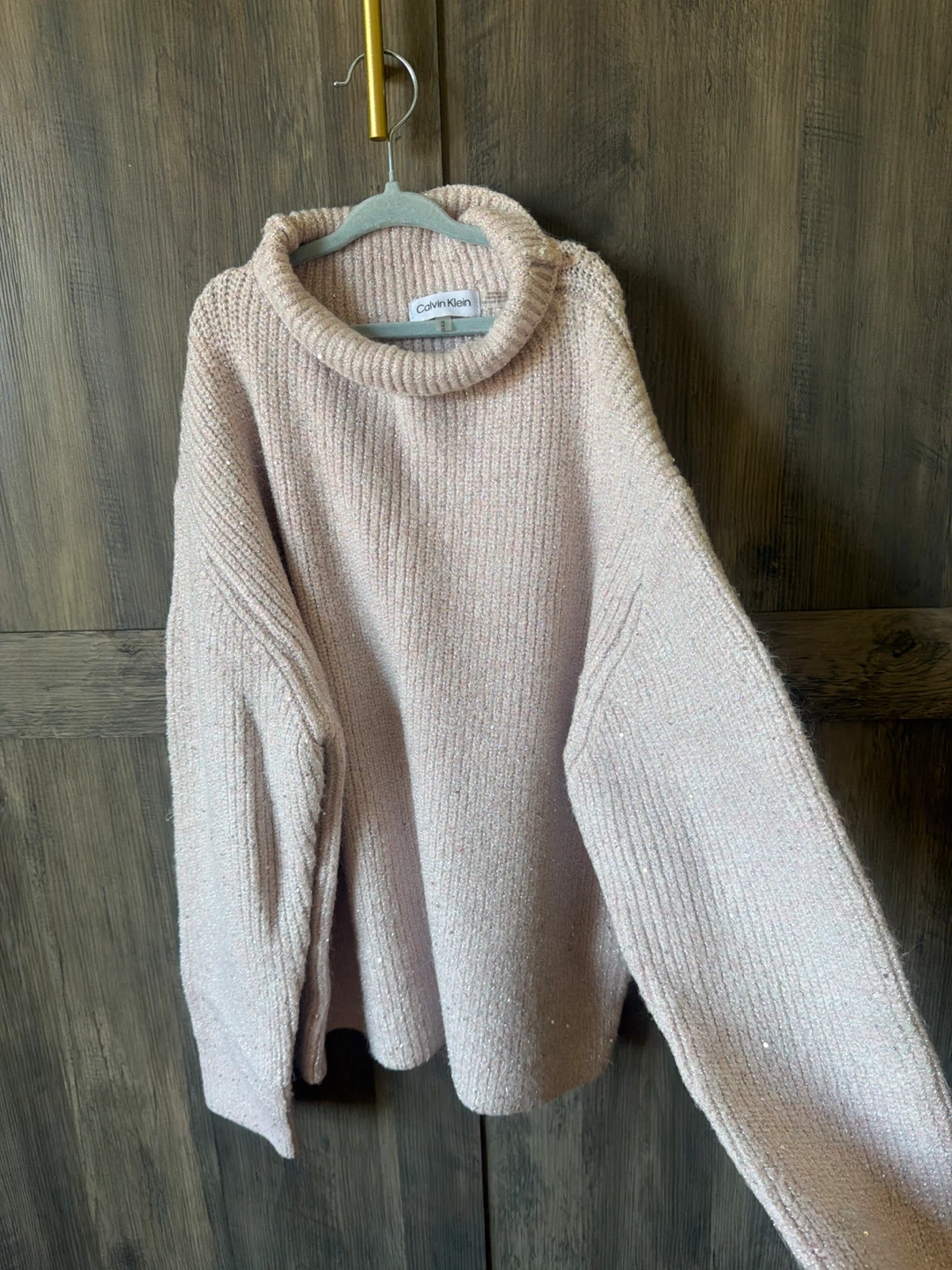 Calvin Klein Light Pink Mock Neck Sweater Size M