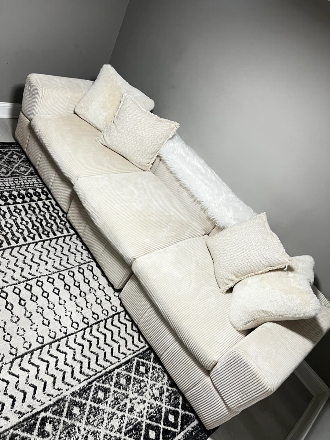 Modern Corduroy Sectional Couch - FREE DELIVERY - photo 5