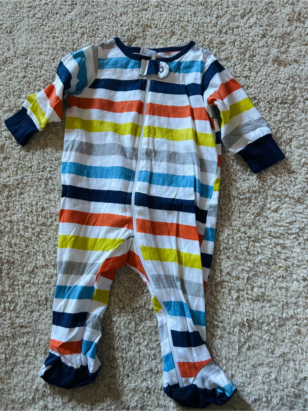 Onesies Brand Striped Footed Pajamas 0-3M