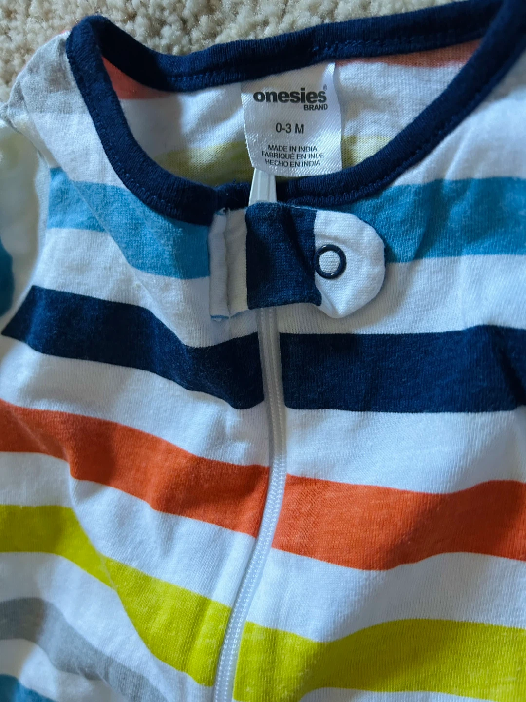Onesies Brand Striped Footed Pajamas 0-3M - photo 2