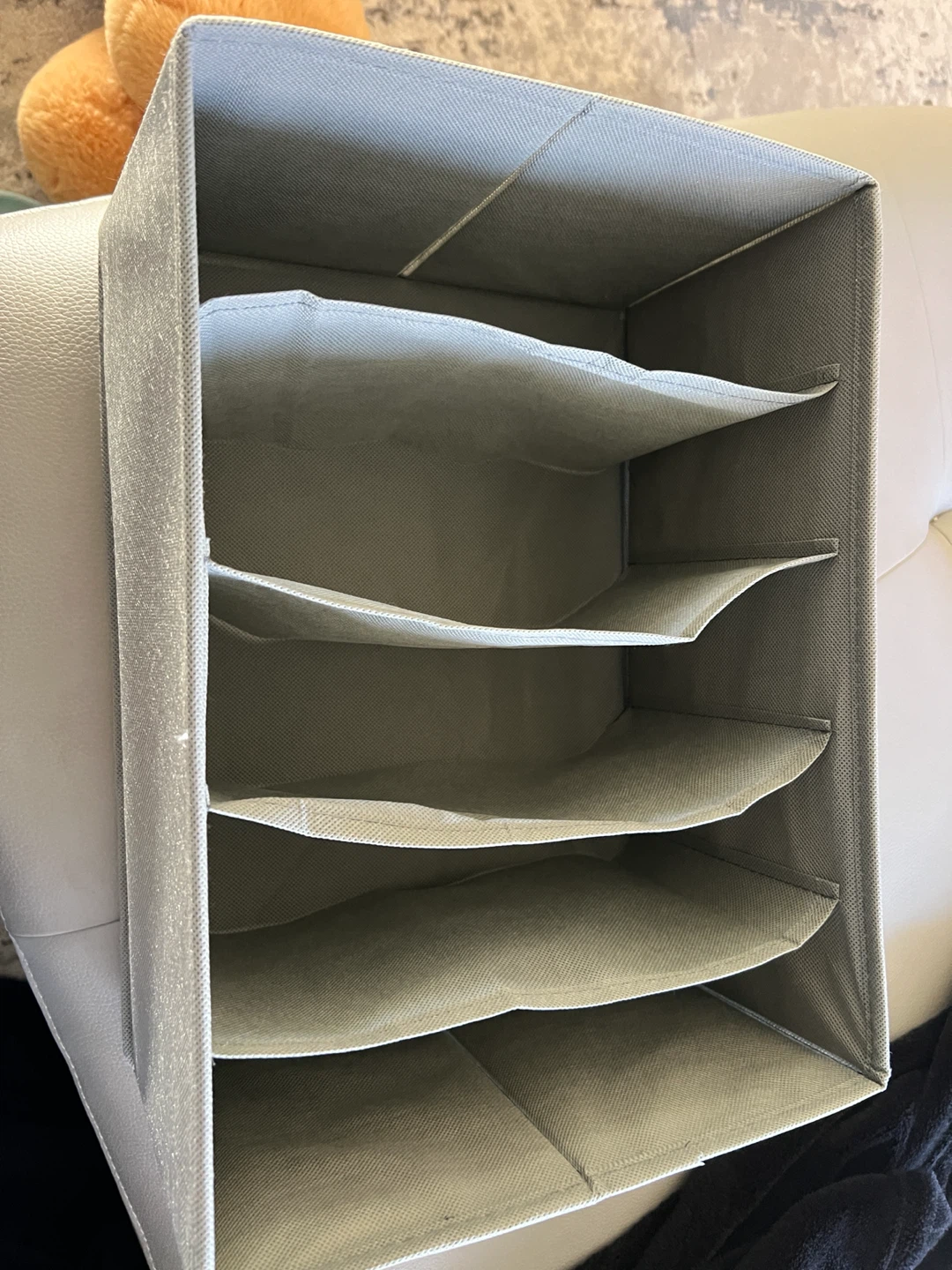 5 Collapsible Grey Fabric Organizer Bins