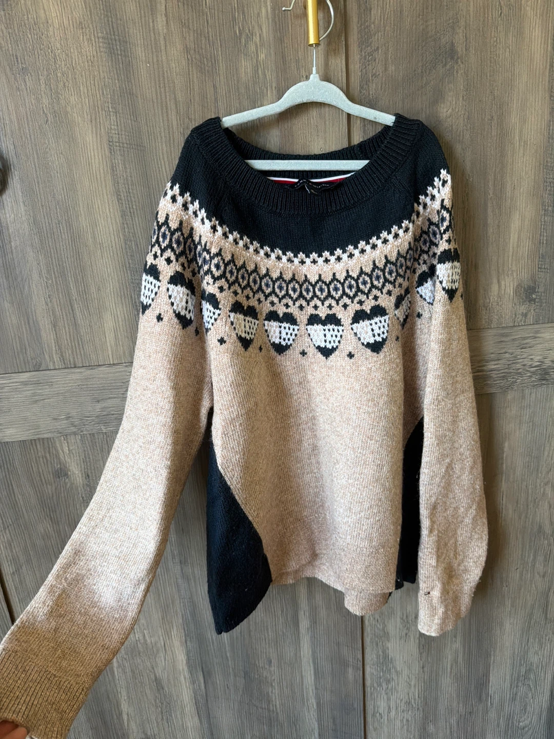 Tommy Hilfiger Fair Isle Heart Pattern Sweater Size M
