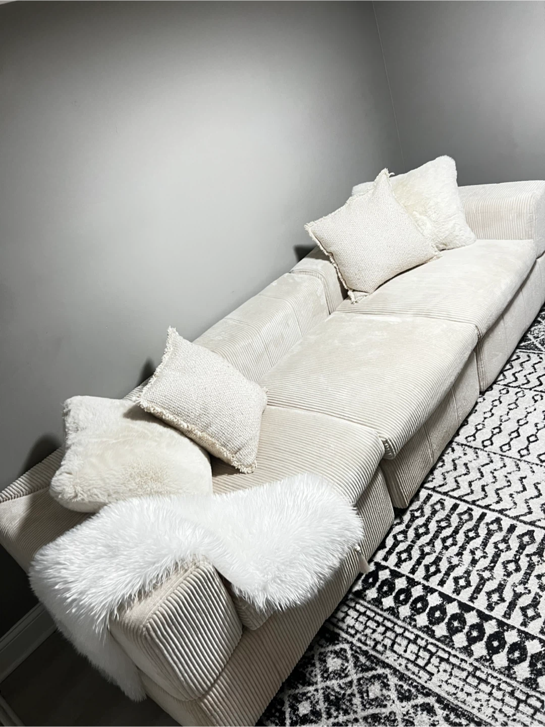 Modern Corduroy Sectional Couch - FREE DELIVERY - photo 3