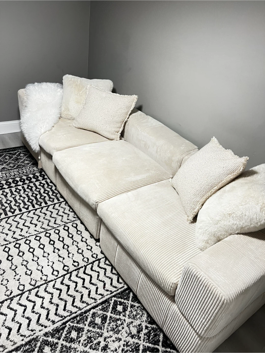 Modern Corduroy Sectional Couch - FREE DELIVERY - photo 4