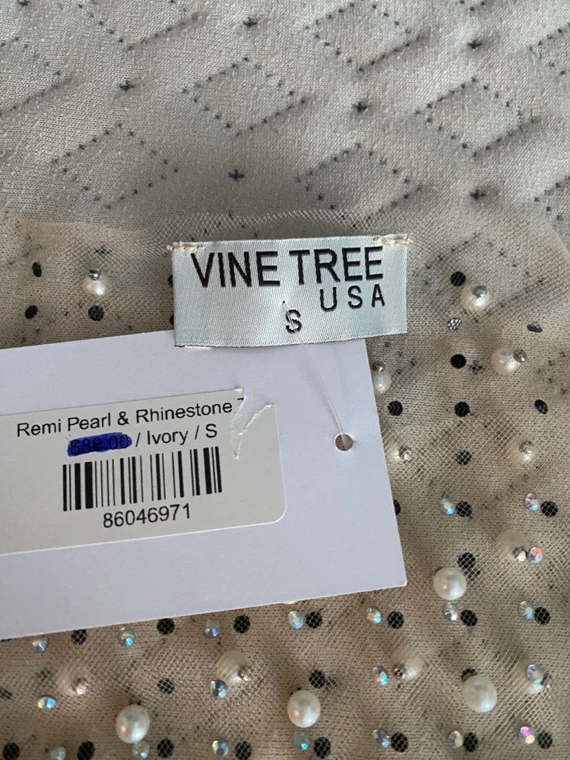Langsura Pearl & Rhinestone Top - photo 3
