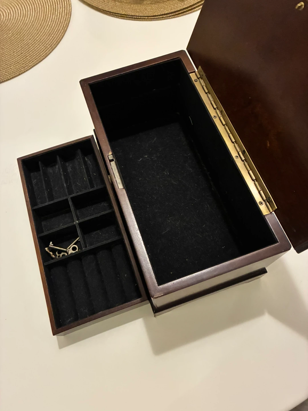 Bombay Co. 1992 Vintage Wooden Jewellery Box with Removable Tray - photo 2