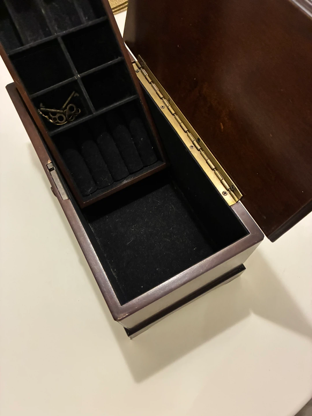 Bombay Co. 1992 Vintage Wooden Jewellery Box with Removable Tray - photo 4