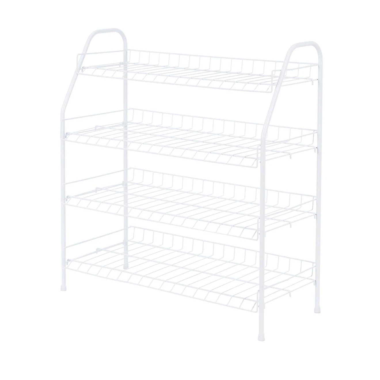 White 4-Tier Wire Shoe Rack - photo 2