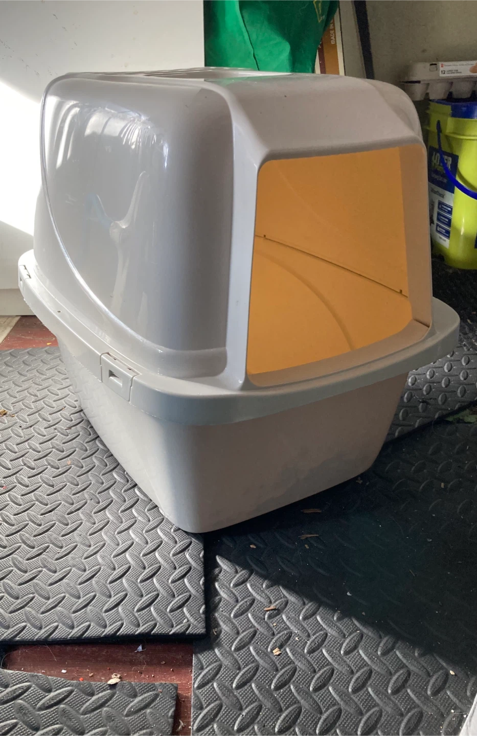 White Enclosed Cat Litter Box