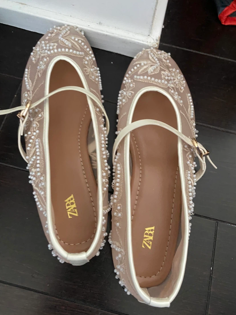 Zara Beaded Mesh Flats size 6.5 - photo 2